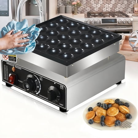 110V 900W 25 Hole Mini Pancake Maker Machine, Non Stick Leak Proof with Waterproof Feature, Suitable for Making Mini Pancakes, For Small Donut Holes Breakfast Treats