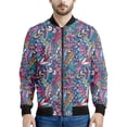 thumbnail image 2 of Chaquetas con estampado de plumas bohemias para hombre, sudadera de manga larga con estampado 3D retro, chaqueta bomber de calle de gran tamaño con cremallera, 2 of 4