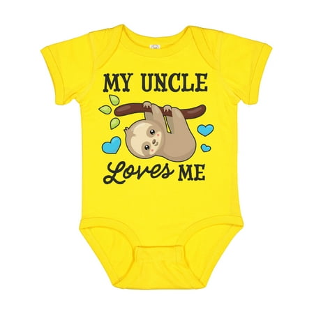 

Inktastic My Uncle Loves Me with Sloth and Hearts Gift Baby Boy or Baby Girl Bodysuit
