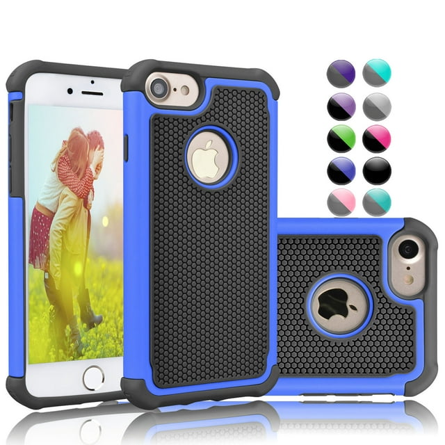 Coques pour iPhone 8 / iPhone 7, Étui Robuste pour iPhone 7, 8, Caoutchouc Absorbant les Chocs & Plastique Résistant aux Rayures Pare-Chocs Robuste Étui de Téléphone Rigide