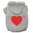 thumbnail image 4 of Pet Dog  Cat Hoodie Screen Printed, "Red Swiss Dots Heart", 4 of 9