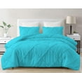 thumbnail image 2 of DNG Creations 3 Piece Diamond Ruffle Comforter 100% Egyptian Cotton, 800TC - Solid Turquoise Blue Colour - Super Soft 550 GSM All Season ( Oversized Queen - Size ), 2 of 6