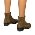 thumbnail image 4 of Willtoo Women’s Faux Suede Round Toe Chunky Heel Ankle Boots with Rear Zip Retro Comfortable Shoes Non-Slip Low Block Heel Dress Short Boots, 4 of 5