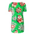 thumbnail image 4 of Camiseta Impresa con Cuello en V de Manga de Raglan de la Parte Trasera Larga Delantera Corta de las Mujeres de Navidad, Vacaciones Informales, 4 of 7