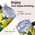 thumbnail image 4 of Sunflower 20oz Stainless Steel Tumbler with Handle and Straw – Insulated Travel Cup with Sliding Lid, 360° Full Wrap Printed Mug for Home, Outdoor & Sports Use, Foral, 4 of 6