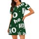 thumbnail image 1 of Fotbe Ho Ho Ho A Bata de Dormir para Mujer con Estampado, Camisón de Algodón de Manga Corta, Ropa de Dormir Casual, 1 of 6