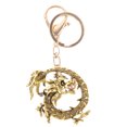 thumbnail image 5 of Metal Dragon Keychain Rabbit Foot Keychains Rings Locket Golden, 5 of 8