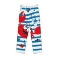 thumbnail image 4 of Daiia Red Funny Crab on Blue Stripe Men's Sleep Pant with Pockets and Drawstring,Pajama Pants-XX-Large, 4 of 9
