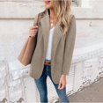 thumbnail image 2 of Femmes Workoffice Costume Unique Bouton Breasted Jacket vers le Bas Élégant Outwear Tempérament Extensible Jacket Tunique Comfy Cardigan Solid Couleur Mode Blazer, 2 of 7