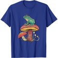 thumbnail image 1 of Cool Green Frog Toad Animal Sitting on Mushrooms Thinking T-Shirt Frog Lover Shirt Frog And Toad Mushroom Shirt Frog Lover Animal Tshirt, 1 of 1