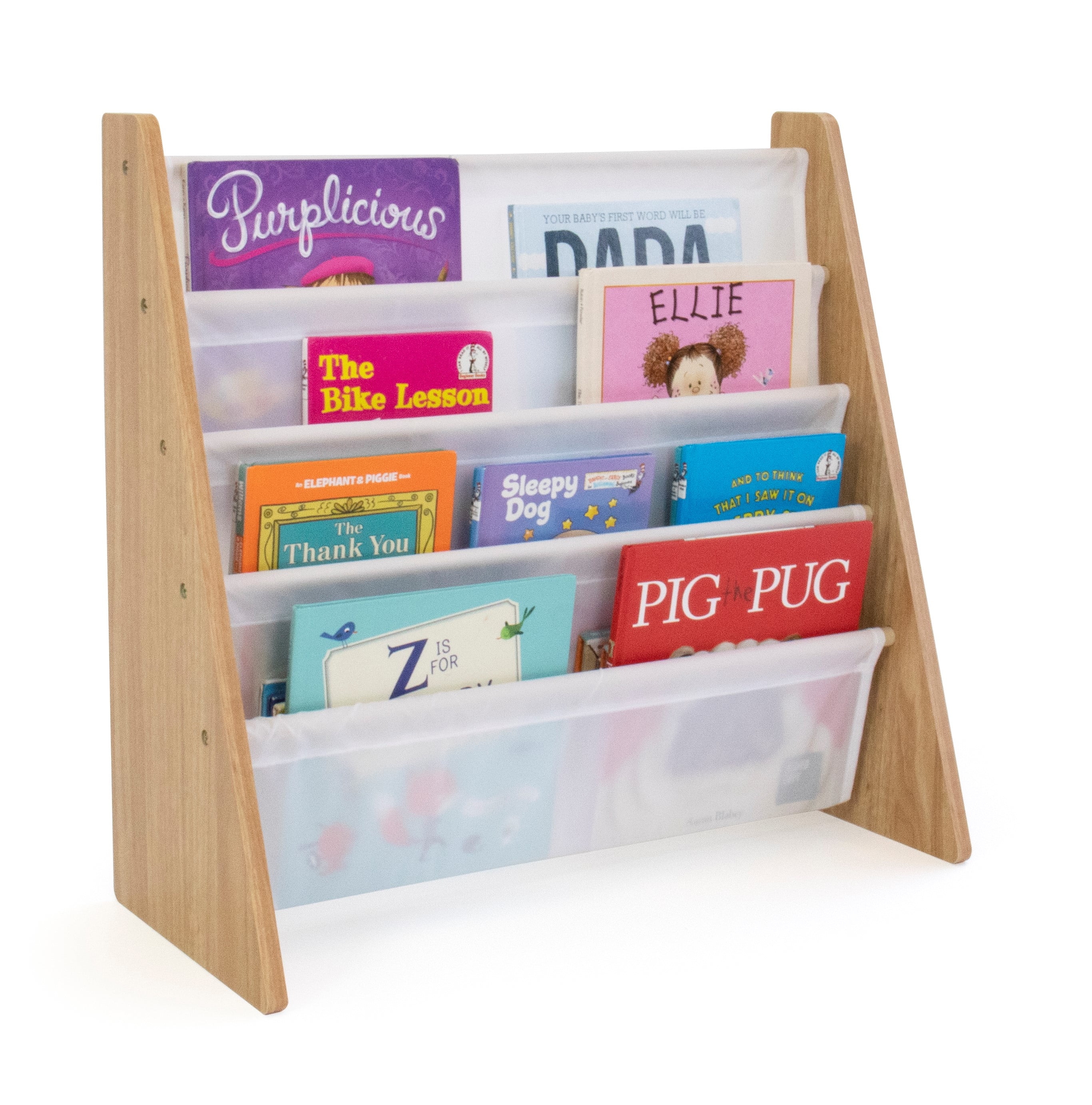Humble Crew Journey Wood 4 Tier Toddler Book Rack Storage