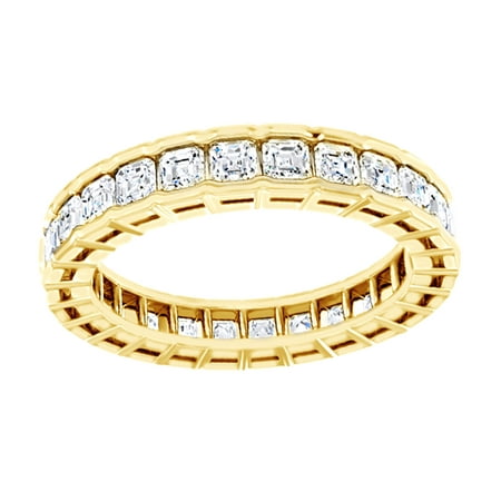 Jewel Zone Us Cushion Cut White Natural Diamond Eternity Band