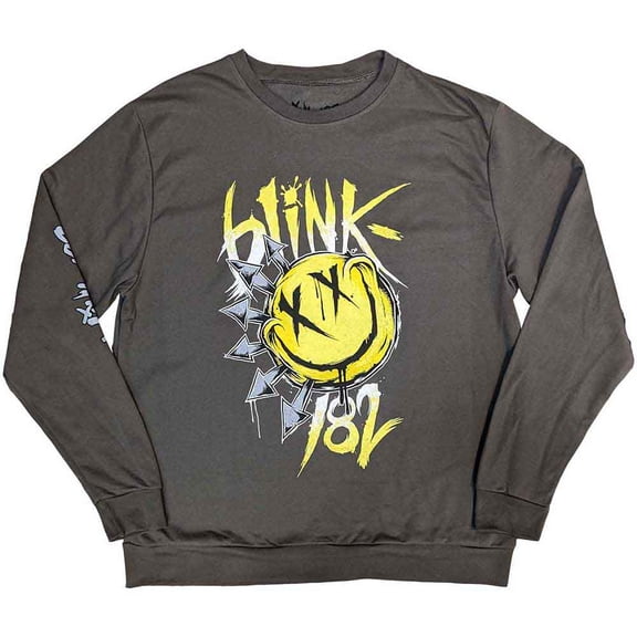Blink-182 Unisex Sweatshirt: Big Smile (Sleeve Print) (Small)