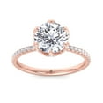 thumbnail image 2 of Parosi - Pave Center Prong Round Cut Moissanite Lab - Diamond Engagement Ring, 2 of 5