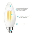 thumbnail image 4 of Luxrite E12 LED Chandelier Frosted Light Bulbs, Dimmable, 60 Watt Equivalent, 2700K Warm White, 450 Lumens, Blunt Tip, 16-Pack, 4 of 8