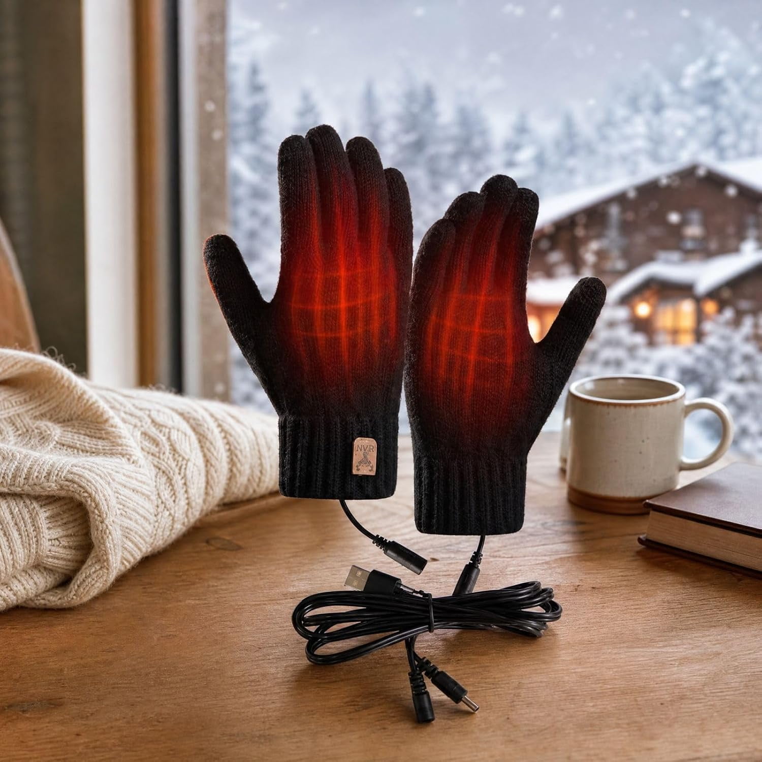 Heated Gloves for Men Women Removable USB Electric Hand Warmers Touchscreen | Warm Gloves For Ski Snowboard Cycling Running Winter Outdoor Indoor Heating Temperature 45-55℃ Home Essentials Gifts