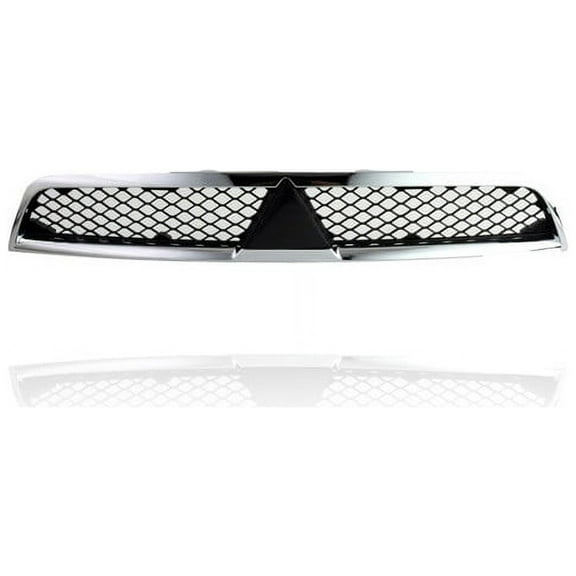 Grille - Cooling Direct Fit/For 7450A093 08-15 Misubishi Lancer 09-14 Sportback Standard,Non-Turbo - Front, Matte Black, Black/Chrome, With Chrome Frame, With Emblem Provision