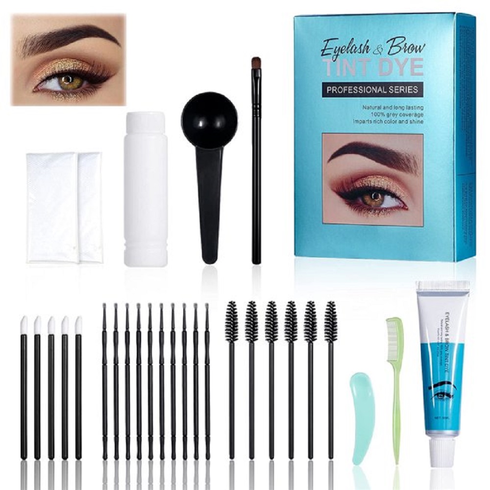Eyebrow Dye Kit,Professional Lash Tint Dye Kit Lasting 6 Weeks Waterproof Eyebrow Lash Tinting