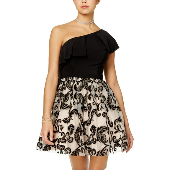 Blondie Nites Womens One-shoulder A-line Fit & Flare Dress bn 11 - Juniors