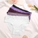 thumbnail image 5 of Gibobby Ropa Interior dama Ropa interior sexy de cintura para mujer, bragas de color sólido, ropa interior de encaje(Blanco， S), 5 of 5