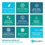 Benefect Botanical Decon 30 Disinfectant Cleaner, Light Lemon and Thyme Scent, 4oz Single