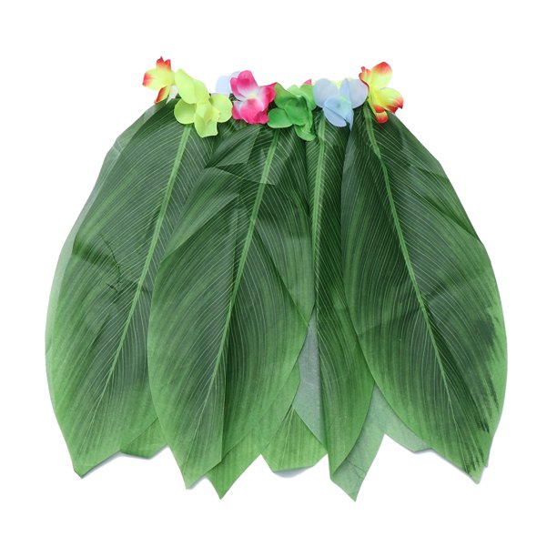 EeaseMX Falda hawaiana de hierba, falda tribal primitiva con hojas, falda de noche para fiestas luau en la playa (verde)