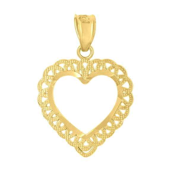 10k 10kt Yellow Gold Womens Heart Charm Pendant for Women