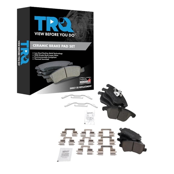 TRQ Brake Pads Ceramic Fits 2012-2015 Land Rover Range Rover Evoque 2011-2018 Volvo S60 2016-2018 S60 Cross Country 2007-2016 S80 2017-2018 V60 2008-2010 V70 2008-2016 XC70