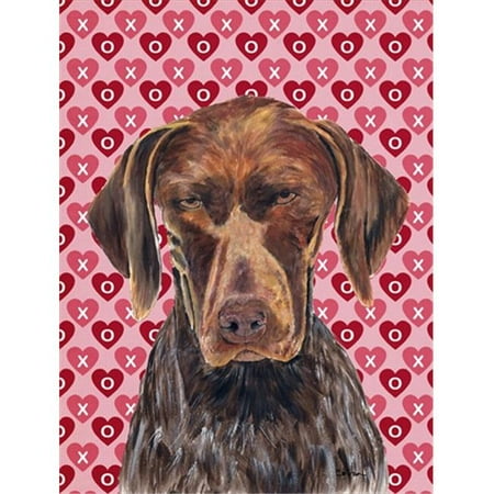 German Flag Heart 15 x 15 In. German Shorthaired Pointer Hearts Love And Valentines Day Flag, Garden Size ()