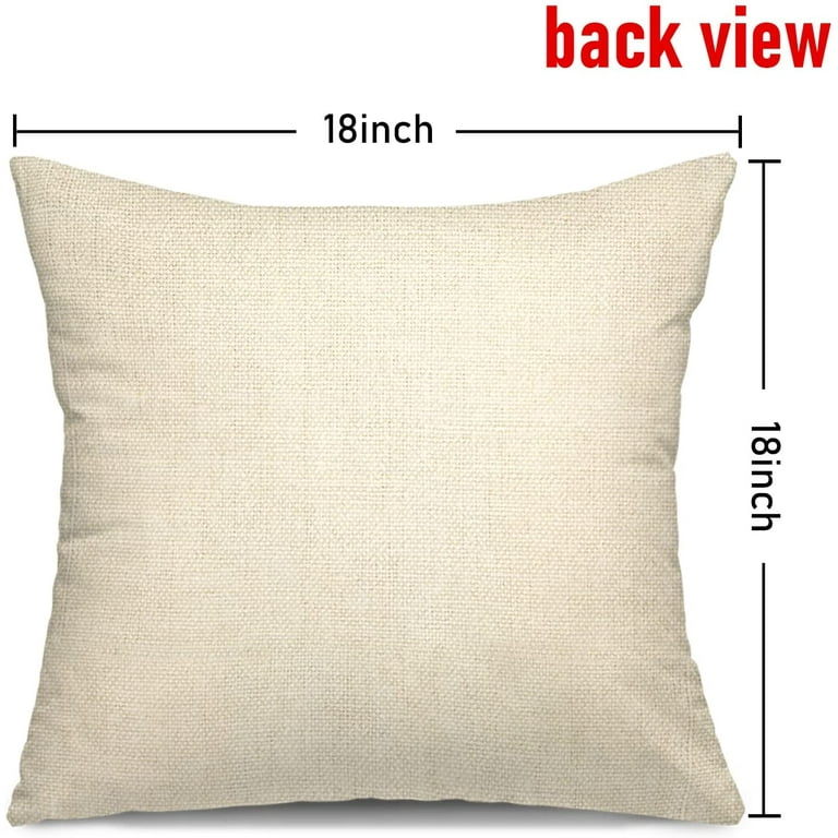 WISHTIME Spring Decorative Pillow Covers - Set Of 4 18x18 Inch Linen Cushion Cases