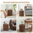 thumbnail image 3 of Wirrytor Round Side Table for living room set of 2, Fluted End Table for Small Spaces, Mid Century Modern Small Accent Tables, Bedside Table, Couch Side Table, Nightstand for Bedroom Couch,Walnut, 3 of 9