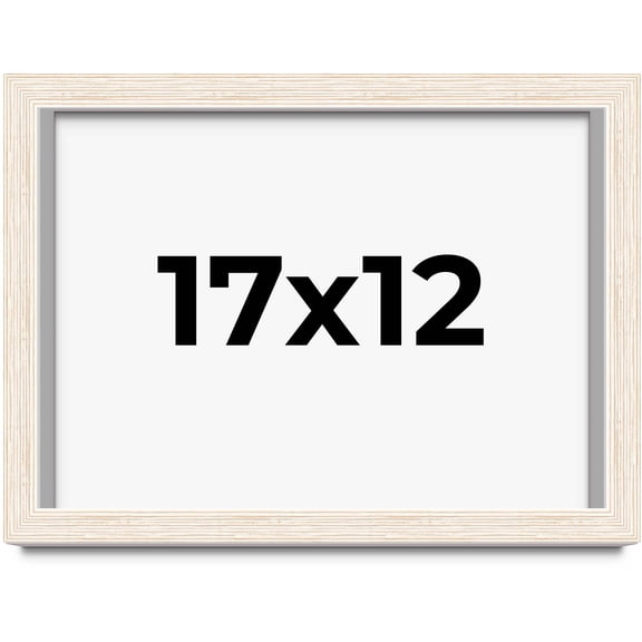 17x12 Shadow Box White Rustic Wood Shadow Box with White Acid-Free Backing, UV Acrylic & Hanging
