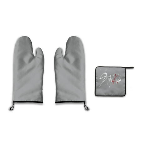 

Stray Kids Print Oven Mitts and Pot Holders Sets Heat Resistant Non Slip Kitchen Gloves Hot Pads for Cooking BBQ Baking Grilling