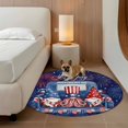 thumbnail image 3 of Independence Day Washable Round Area Rug 6 ft, Watercolor Blue Truck Cute Gnome Firework, Soft Non Slip Rugs Stain Repellent Indoor Felt Carpet for Living Dining Room Bedroom Home Office, 3 of 9