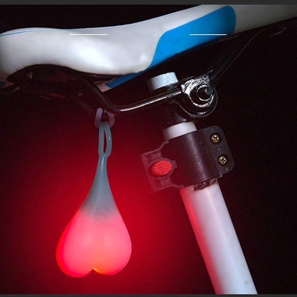 Balles de Feu Arrière de Vélo, Lumières d'Avertissement Rouges - Lumière Créative en Silicone en Forme de Cœur LED, Lampe de Nuit Essentielle Étanche pour Vélo
