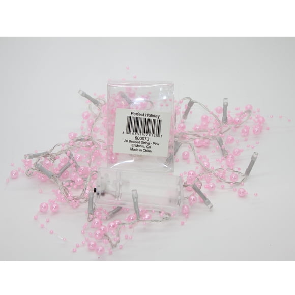 20 LED Beads String Light Battery Operated - Pink