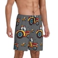 thumbnail image 2 of Kdxio Cartoon Tractor Print Mens Sleep Shorts Bottoms Soft Comfy Pajama Wear Pants with Drawstring Pockets, 2 of 7