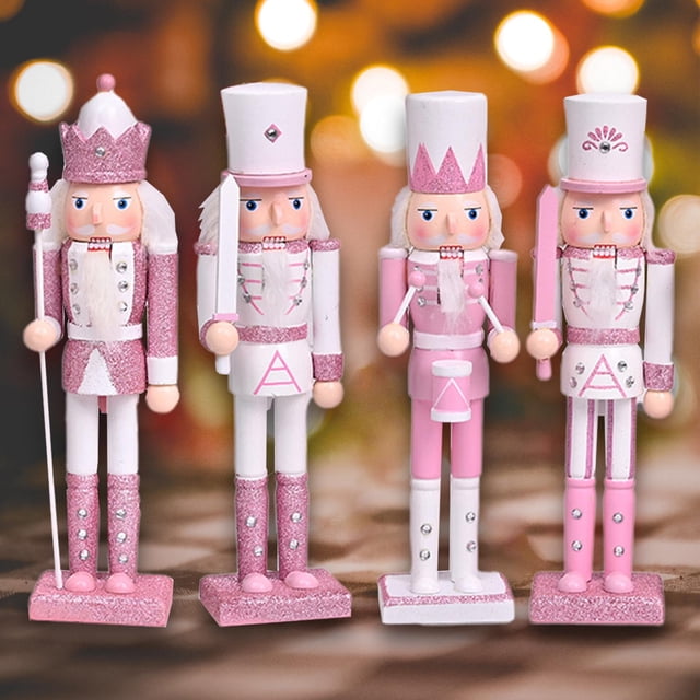 4 Piezas Figuras de Cascanueces Únicas 30cm Madera para Festival Cumpleaños Hogar BLESIY Cascanueces Juguetes
