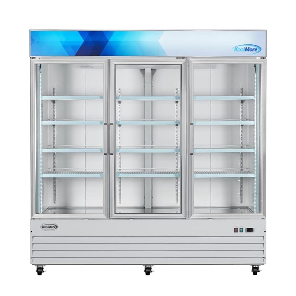 Pemberly Row 80" 3-Door Display Merchandiser Freezer 52 cu. ft. in White