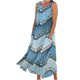 thumbnail image 1 of Vestido de Verano para las Mujeres sin Mangas Lino-Look Impreso Maxi, Suelto Fluido Y Vestido Sexy de Moda para las Mujeres, 1 of 5