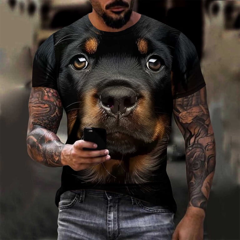 Awdenio Mens T shirts 3D Funny Animals Dog Printed Print Graphc