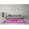 thumbnail image 3 of Ahgly Company Indoor Round Medallion Pink Traditional Area Rugs, 4' Round, 3 of 4