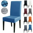 thumbnail image 2 of PU Leather Chair Covers Waterproof Stretch Chair Cover For Dining Room Kitchen Elastic Solid Colour Seat Protector, 2 of 7