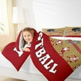 thumbnail image 4 of jejeloiu Football Sport Lover Full Size Comforter Sets,Rugby Helmet Bedding Comforter Set,Red Brown Bedding Sets For Teens,Ultra Soft Home Decor Reversible,3 Pieces, 4 of 8