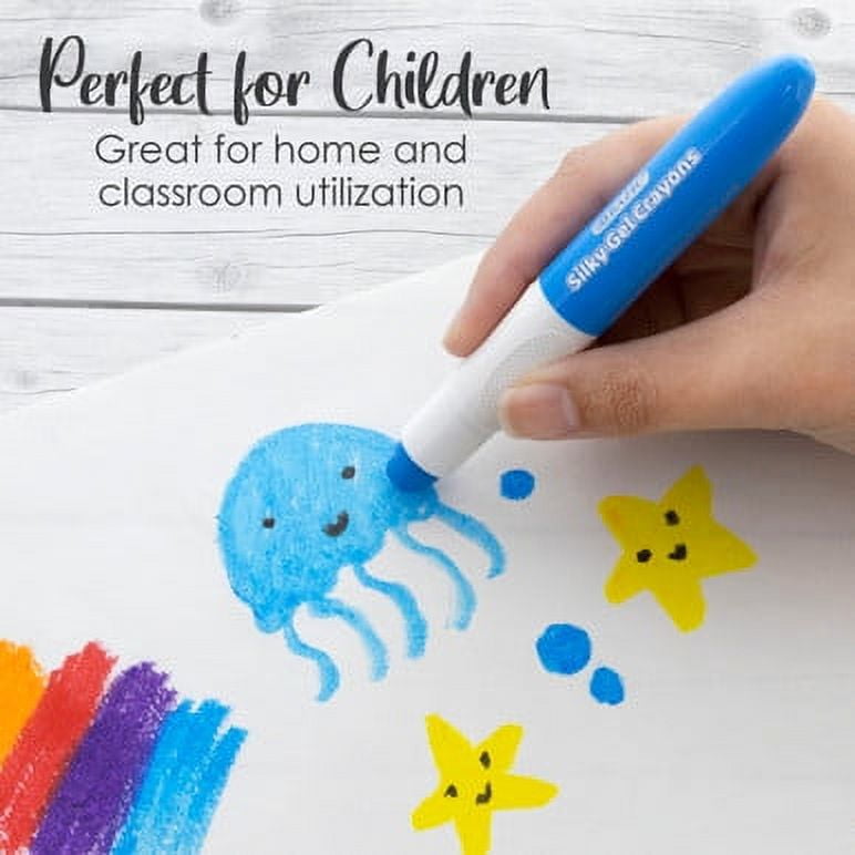 BAZIC Jumbo Silky Gel Crayons 12 Color, Washable Blendable Watercolor Crayon (12/Pack), 2-Packs