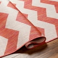 thumbnail image 4 of BoutiqueRugs Cheri Red Chevron Area Rug - Outdoor Safe - Lambswool, Brown, Dark Coral - 6'7" x 9', 4 of 9