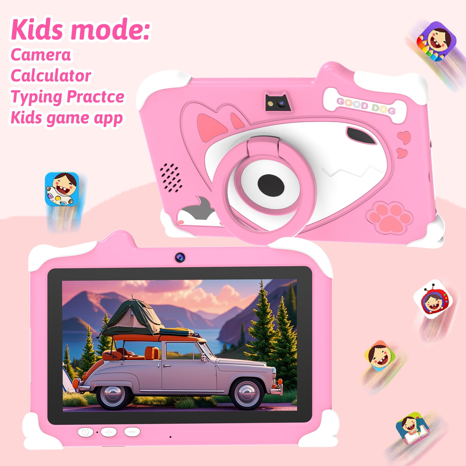 Android 12 Kids Tablet, 7 inch Tablet for Kids, 4GB RAM 32GB ROM Toddler Tablet, 1.5Ghz Quad-core Processor, Safety Eye Protection Screen, Parental Control APP, Tablet with Shockproof Case