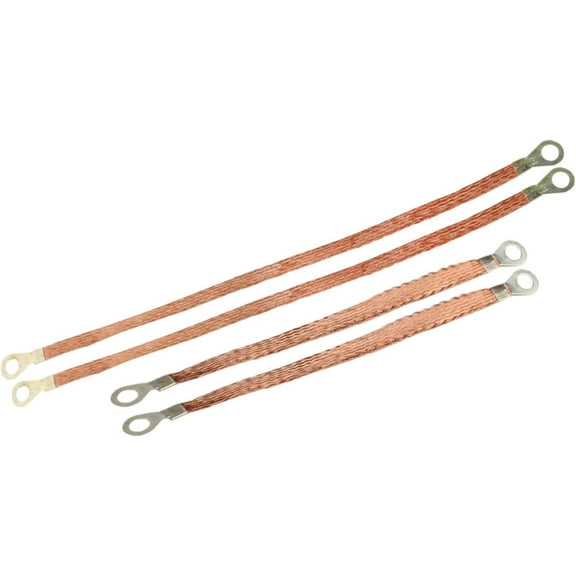 Braided Engine Ground Strap,Pure Copper Car Grounding Kit with 3/16" Terminals Connectors (7.8" 2PCS  11.4" 2PCS)