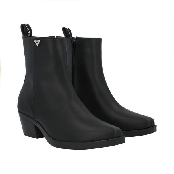 Bota Vaquera Tacón Bajo Texas Para Mujer Micro Suede Capreto Negro