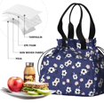 thumbnail image 4 of Pioneer Flower Floral Print Pattern Drawstring Lunch Bag Women - Drawstring Lunch Bag Insulated for Work Office - Stain-Resistant Large Lunchbags for Women with Multi-Pockets, 4 of 6
